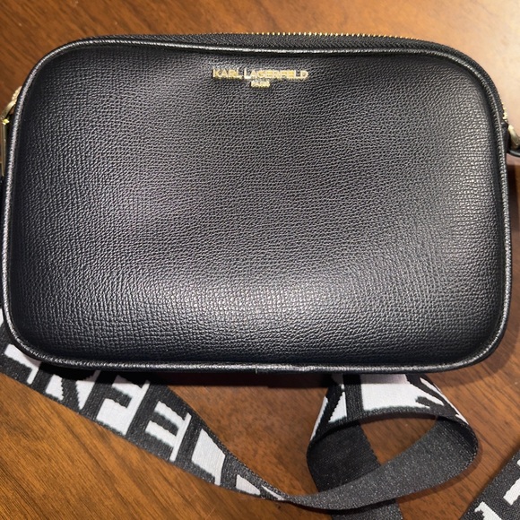 Karl Lagerfeld Black Travel Crossbody with Logo Strap - Picture 3 of 15